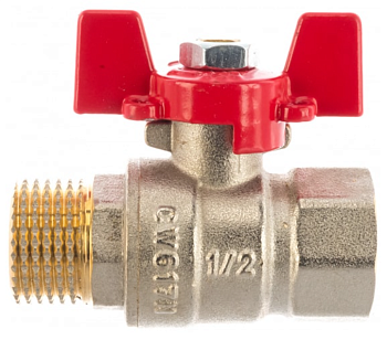 Кран шар. внутр./наруж. Ду 15 (1/2") бабоч. ROMMER